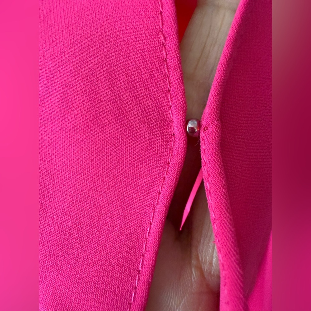 Theia twist knot front, hot pink, cape sleeve maxi gown, 10 - Picture 7 of 13